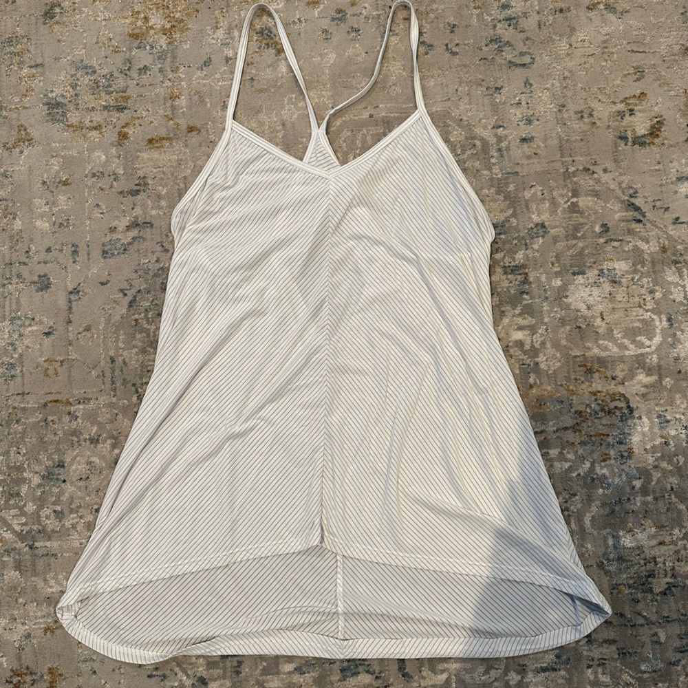 Light Stripe V-Neck Cami Tank Top - White